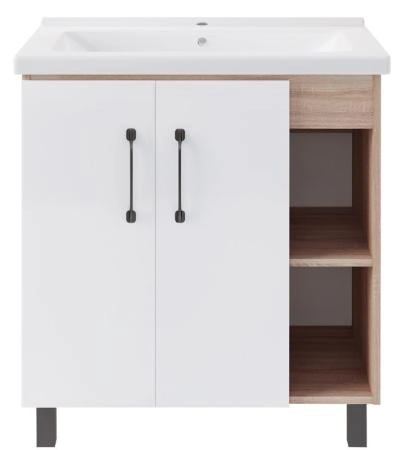 Тумба ASB-Mebel Адель 80 напольная Белый/Дуб Сонома