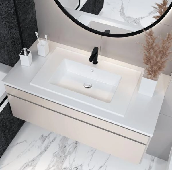 Раковина для ванной Uperwood Parma Premium 75 см, белая глянцевая полувстраиваемая 