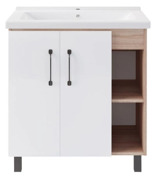 Тумба ASB-Mebel Адель 80 напольная Белый/Дуб Сонома