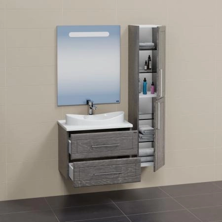 Тумба под раковину СаНта Венера 70  дуб шале графит, подвес. (ум Вега 70 литой мрамор)