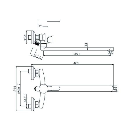 Смеситель OLIVES Torres 17221TR для ванны,хром