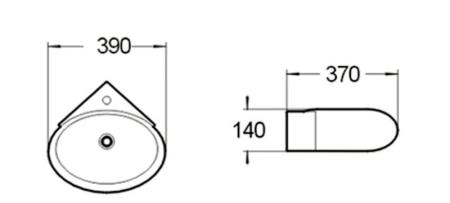 Раковина SantiLine SL-2021 39x37 подвесная керамическая Белый