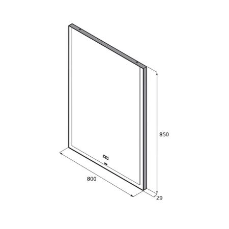 Roca Aneto Зеркало 80x85см, c LED-подсветкой, с системой антизапотевания, сенсорным выкл.с диммером