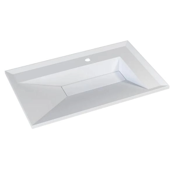Раковина для ванной полувстраиваемая Uperwood Lotus 80 см, прямоугольная, белая глянцевая