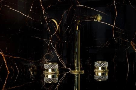 Смеситель на столешницу Boheme AURA на 3 отв. GOLD 152-G-A