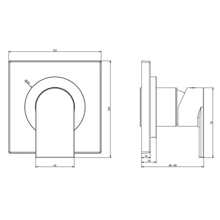 Gessi Emporio Via manzoni Смеситель для душа, встраиваемый, на 1 позицию, цвет: Black XL