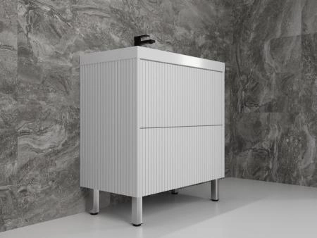 Тумба напольная Style Line Стокгольм 80, Classic 80, (2 ящ.) белый рифленый софт, PUSH