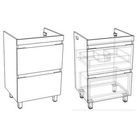Тумба под раковину Corozo Альтаир 120, 2 ящ., напольная