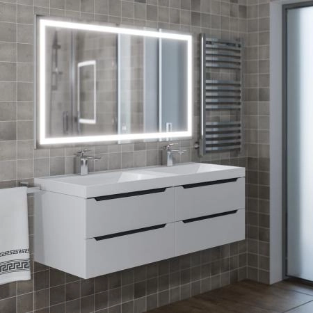 Тумба под раковину для ванной Uperwood Tanos 120 см,  подвесная, белая/графит