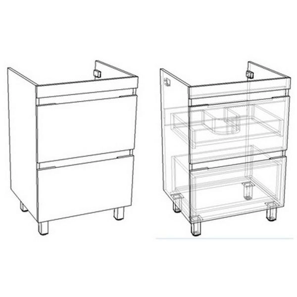 Тумба под раковину Corozo Альтаир 120, 2 ящ., напольная