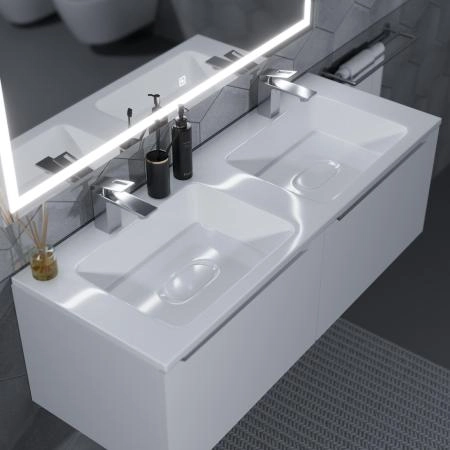 Раковина двойная Uperwood Modul 120 см, прямоугольная