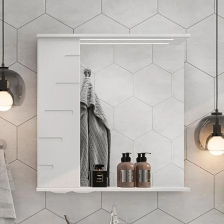 Зеркало-шкаф с LED подсветкой Volna Joli 70 левое (белый)