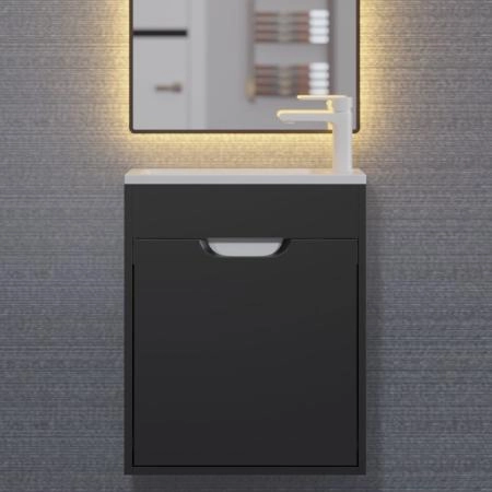 Тумба под раковину для ванной Uperwood Modul 50 см, подвесная, матовая, черная