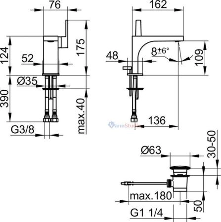 Смеситель для умывальника Keuco Edition 11 51104010000 Хром