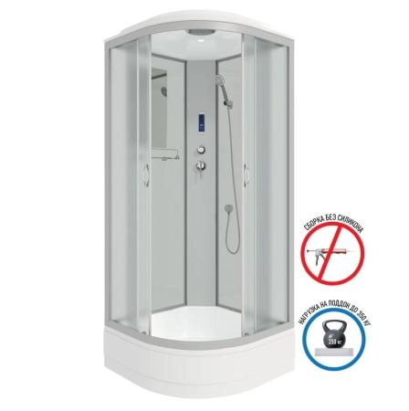 Душевая кабина Niagara NG-3301-14P 900х900х2150 средний поддон 26см стекло матовое