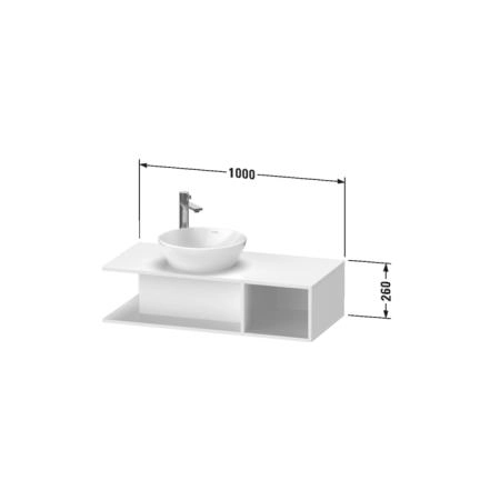 Duravit D-Neo Тумбочка подвесная компакт 100x48х26см., раковина, 1 открытое отделение на правой стороне, цвет: Black Oak