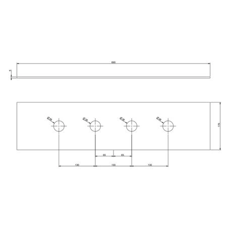 Gessi Rettangolo Пластина на 4 отверстия для монтажного бокса, цвет Finox Brushed Nickel