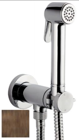 Bossini Paloma Brass Mixer Set гигиенический комплект: смеситель прогрессивный, душ с кнопкой подачи воды, шланг 1250 мм, держатель с шланговым,бронза