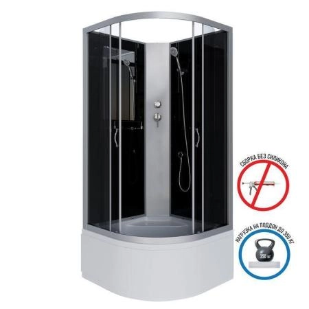 Душевая кабина Niagara NG-2507-14BK 800х800х2000 высокий поддон 40см стекло тонированное