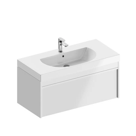 Тумба Kerama Marazzi MODULA МОДУЛА MO.100.1+1\WHT подвесная 100 с ящиком 1+1, белая глянцевая