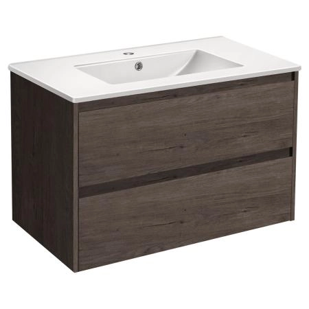 Тумба под раковину Vincea Gio 800 подвесная, 2 выкатных ящика soft-close, R.Oak