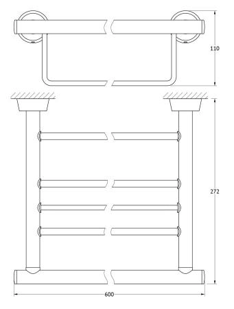 Полка для полотенец FBS Vizovice VIZ 042 со штангой 60 cm хром