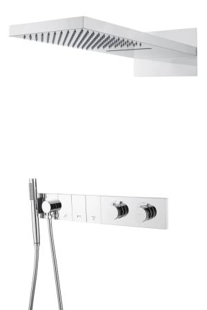 Встроенная душевая система Boheme ZODIAC с термостатом, трехпозиционная Chrome 133-CR