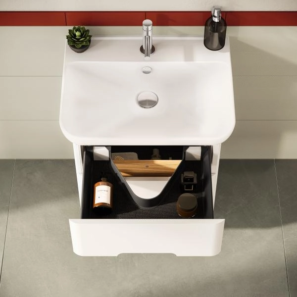 Тумба с раковиной  VitrA Sento  60822 65 см матовая белая МДФ