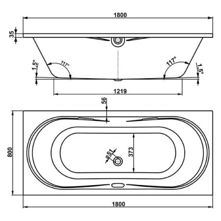 Ванна Vagnerplast Briana VPBA185BRI2X-04 180x80 см акриловая