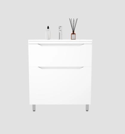 Тумба напольная Style Line Марелла 70 (2 ящ.) Люкс антискрейтч белый матовый, PLUS