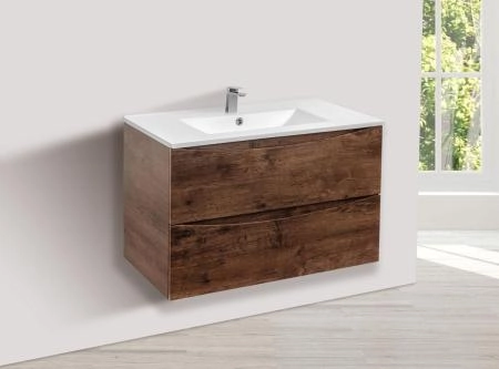 Тумба под раковину Vincea Mia 800 подвесная, 2 выкатных ящика soft close, R.Wood