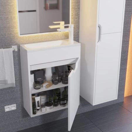 Тумба под раковину для ванной Uperwood Modul 50 см, подвесная, матовая, белая