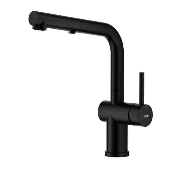 Смеситель RAGLO R86.49.06, с выдвижным изливом, черный