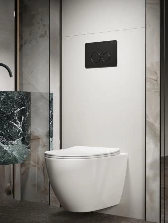 Кнопка смыва KNOTLOR DUET BIS107BL, черный  (серия 1)