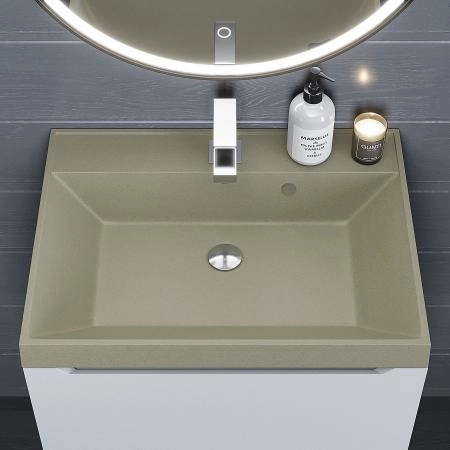 Раковина кварцевая Uperwood Classic Quartz 60 см, бежевая матовая, десерт