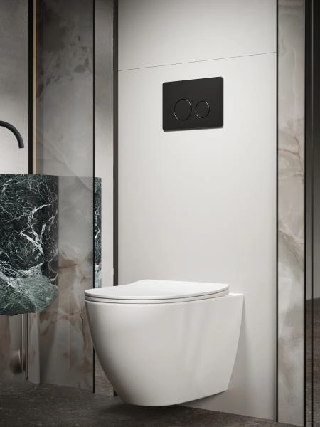 Кнопка смыва KNOTLOR DUET BIS107BL, черный  (серия 1)