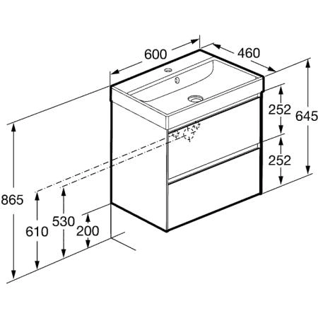 Roca Ona Тумба подвесная 60x45x56см, с 2 ящиками, цвет: белый матовый