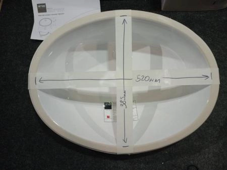 SIMAS Lavabi d'arredo Раковина под столешницу 58*43.5см NEVADA (с набором креплений и лекалом), цвет белый