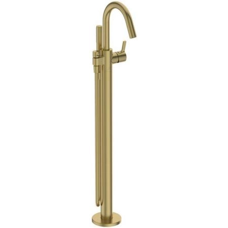 Ideal Standard Joy Смеситель для ванны, напольный, с ручным душем, цвет: PVD Brushed Gold (Шлифованное Золото)