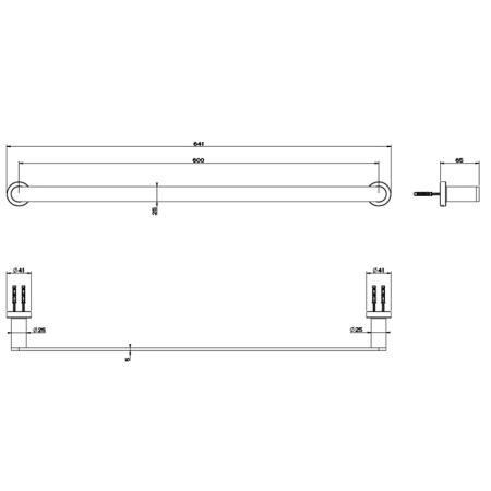 Gessi Emporio accessories Полотенцедержатель, 60 см, цвет: хром