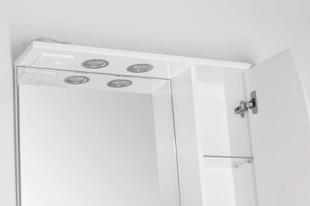 Зеркальный шкаф Style Line Elfante Амелия 65 с подсветкой, белое