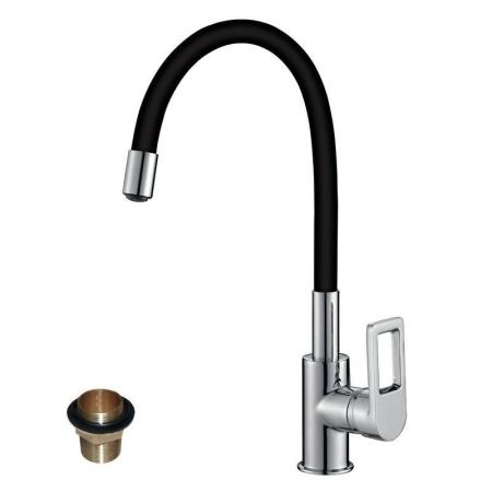 Смеситель Rossinka Z35-35U-Black для кухни с гибким цветным изливом