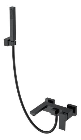 Смеситель для ванны Boheme с душем Qubic Matt Black 473-B