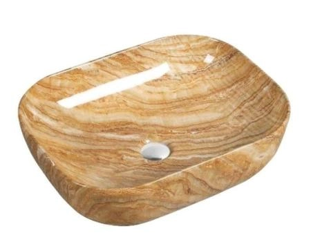 Раковина SantiLine SL-7025 50x39,5 на столешницу керамическая под мрамор