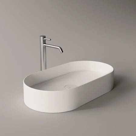 Alice Hide Stadium Раковина 65x35х12см., накладная, без отв., цвет: белый глянцевый