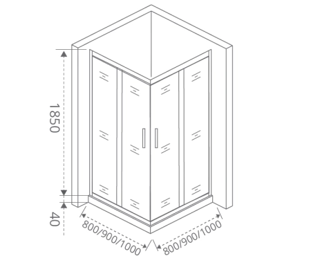 Душевой угол GOOD DOOR Latte CR-100-C-WE 100x100 см