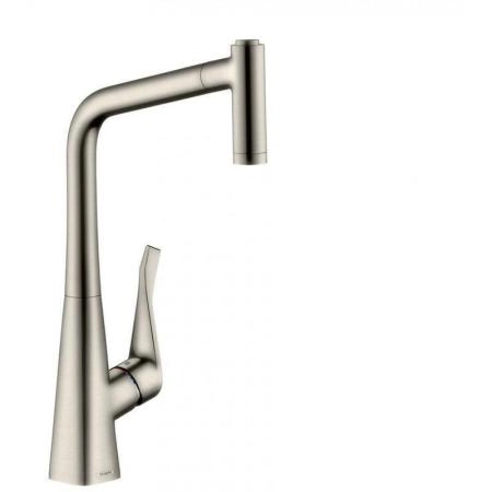 Смеситель Hansgrohe 14780800 Metris для кухни 319 мм, Eco, выдвижной Г излив, 2 режима, MagFit сталь