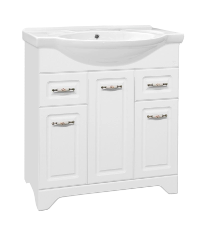 Тумба под раковину Style Line Elfante Олеандр-2 75 (2ящ.) напольная с ящиками, белая