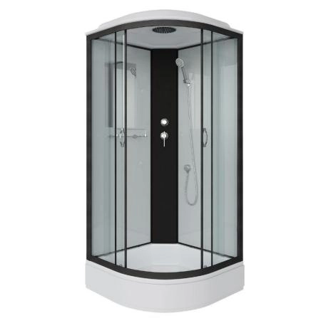 Душевая кабина Niagara Classic NG-6703-14 (800х800х2150) низкий поддон(26см) стекло ПРОЗРАЧНОЕ черные профиля