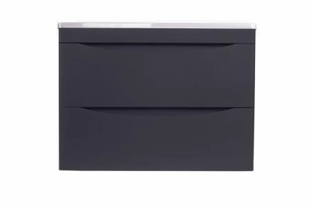 Тумба подвесная Style Line Бергамо мини 70 (2 ящ.) Люкс антискрейтч черный, PLUS